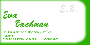 eva bachman business card